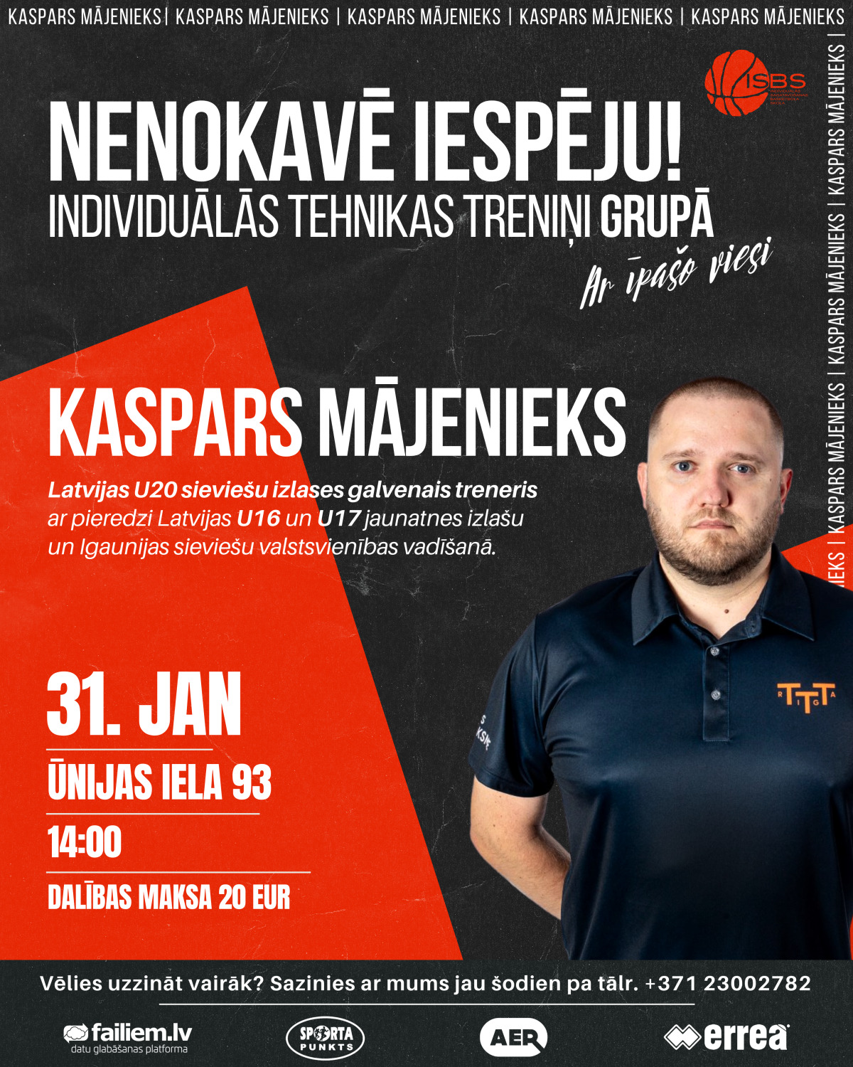 Īpašais viesis ISBS treniņā – Kaspars Mājenieks